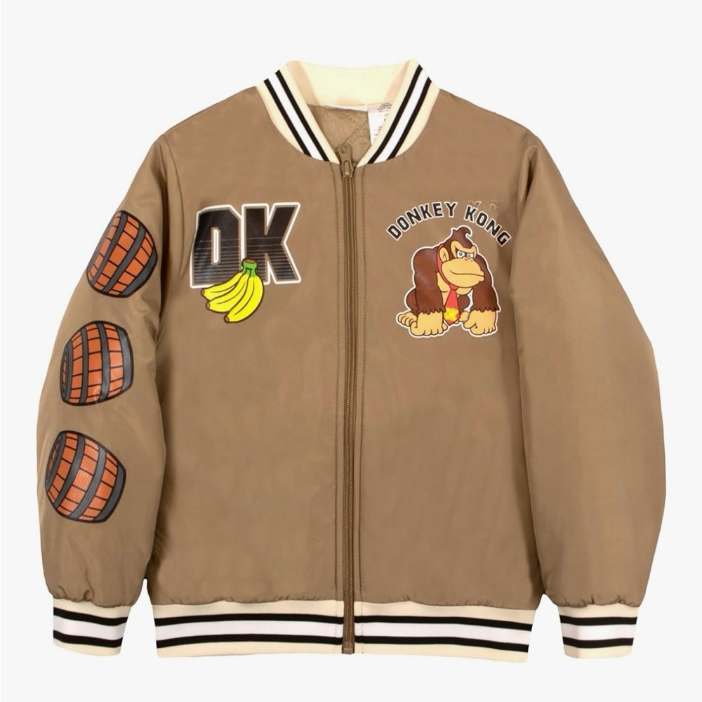 New Nintendo Donkey Kong Kids Tan Jacket